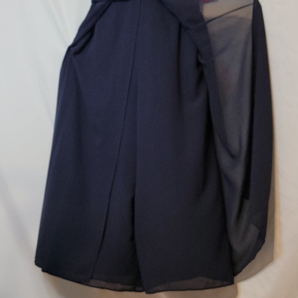 Vince Camuto Chiffon Cropped Leght Navy Blue size 10 Jumpsuit - Picture 12 of 13